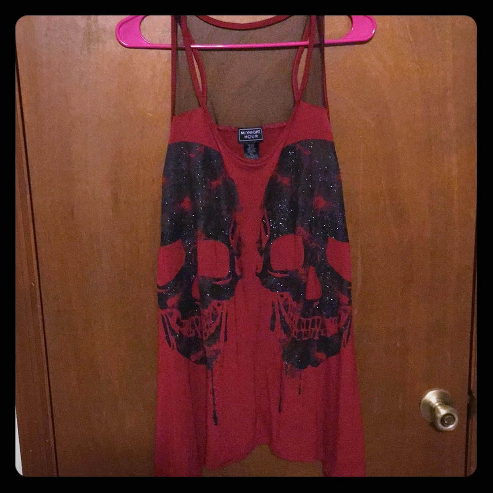 Glitter skull tank top